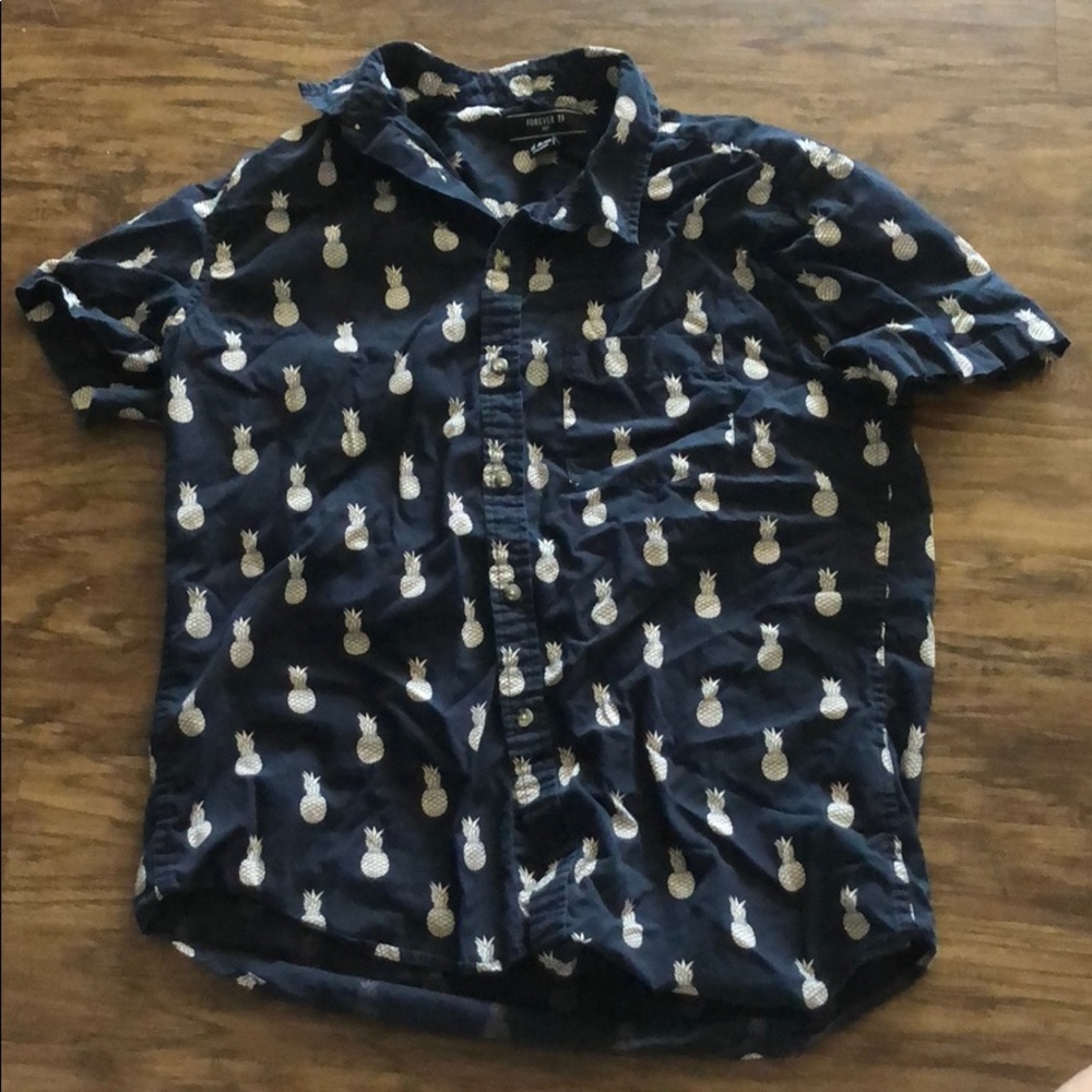 Black pineapple button down